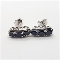 $80 Silver Sapphire Earrings