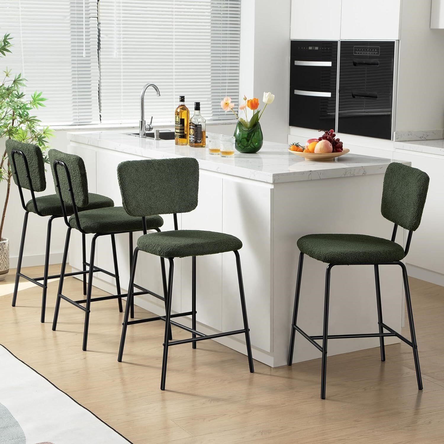 Counter Height Barstools Set of 4 - Green