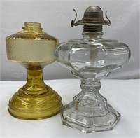 Pair Of Glass Hurricane Lamps