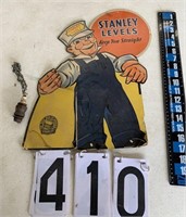 Old Spark plug & Stanley Level advertising sign