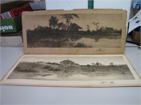 2 Antique Pencil Drawings Artist Signed "READ"