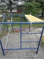 Metaltexh blue scaffolding with