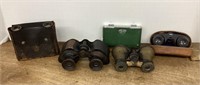 5 vintage binoculars