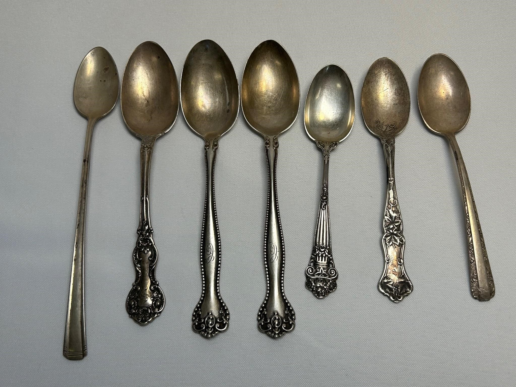 7 Sterling Silver Spoons Total Weight 244.9g