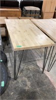 48 x 25 x 30 wood table, iron legs