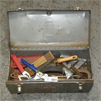 Metal Toolbox With Various Tools