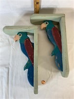 Wooden Parrot Shelf Brackets 13”