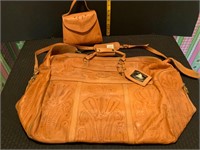 Sergios Hand Tooled Leather Purse & Tote Bag