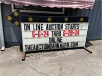 8’ x 3’ sign with numbers and letters