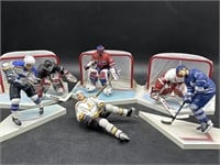 Lot of 6 NHL Hockey Player Figures w/ Accessories