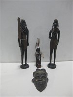 Assorted African Statues & Items Tallest 17.5