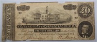 1864 $20 Confederate Bank Note