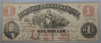 1862 $1 Virginia Treaury Note