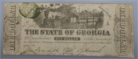 1863 $1 GA Civil War Bank Note