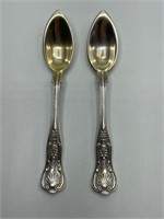 2 Gorham Sterling Gold-Washed Fruit Spoons