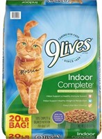 9Lives Indoor Complete Cat Food, 20 lb Bag