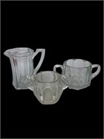 Westmoreland clear glass cream and open sugars