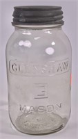 Zinc top Mason jar - Glenshaw, quart size, 7" tall