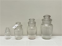 4 Glass Apothecary Jars
