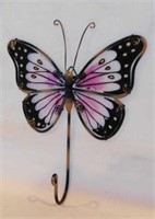 Metal prism butterfly - Glass & metal wall hook -