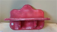 ANTIQUE RED CLOCK SHELF