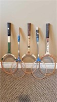 VINTAGE TENNIS & BADMINTON RACKETS