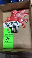Mobil oil California World Fair metal reprod