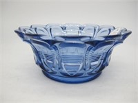 FENTON PERIWINKLE BLUE BARRED BOWL 6 IN WIDE