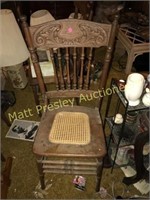 PRESSED BACK OAK SIDE CHAIR WITH