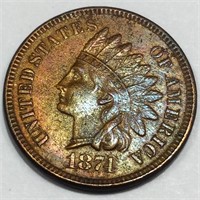 1874 Indian Head Penny AU/BU Rare Date