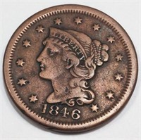 1846 Braided Hair Large Cent High Grade