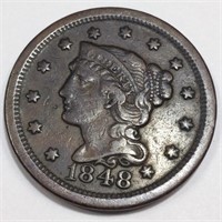 1848 Braided Hair Large Cent High Grade