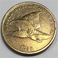 1858 Small Letters Flying Eagle Cent High Grade