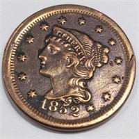 1852 Braided Hair Large Cent High Grade