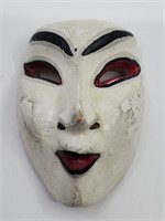 Vintage Japanese Wooded hand painted Mask Brooch
