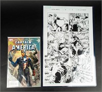 Comic Captain America Marvel #44 Original Art!