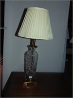 Brass base twisted glass center design lamp