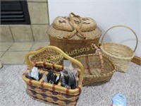 assorted baskets picnic supplies Indian basket