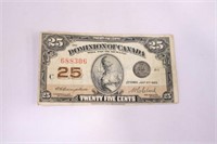 Bank of Canada Bank Note  25 Cent