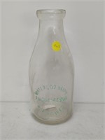 waterloo embossed milk bottle - A.G. Shantz