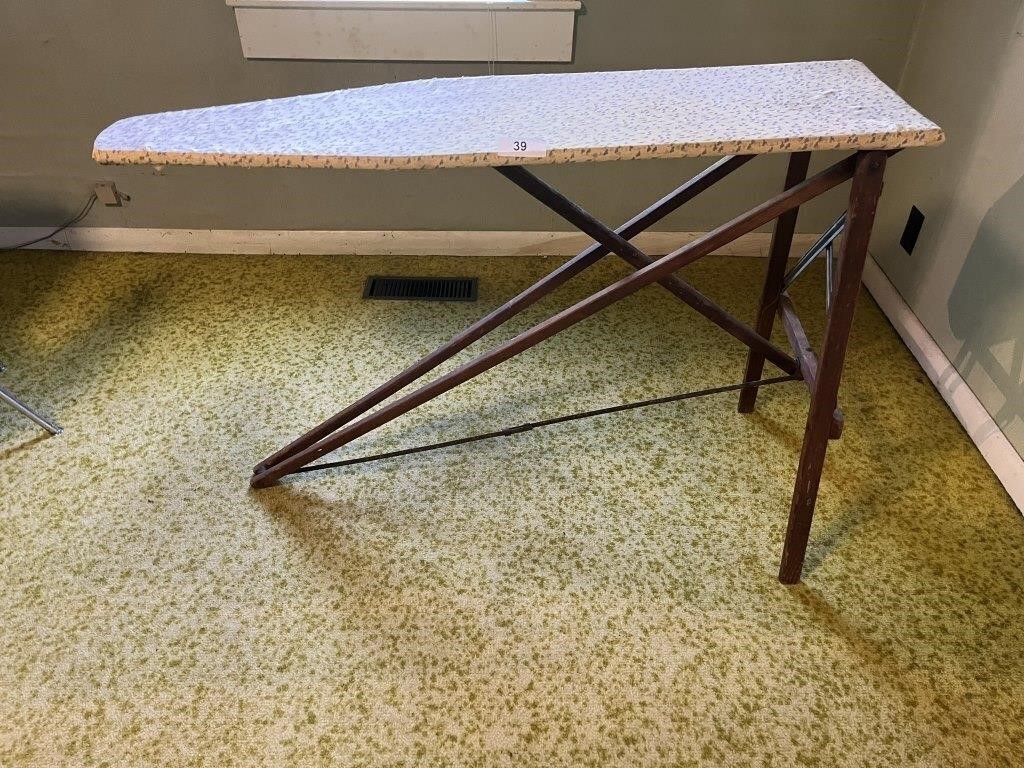 Vintage Wood Ironing Board, 4' long, 31" tall