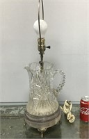 Crystal pitcher table lamp