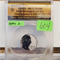 ANACS 2018-S RP70 DCAM 90% Silver Nickel 5 Cents