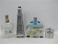 Flask, Vtg Liquor Bottle & Vtg Decanters