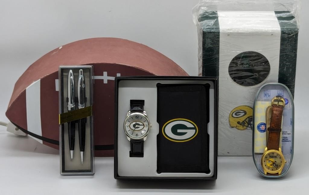 (LJ) Green Bay Packers watches, wallet, and a