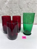 Vtg Red&Green Glasses