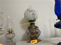 Fostoria Foster Block Vase Oil Lamp w/Replacement