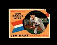 1960 Topps #136 Jim Kaat RC P/F to GD+