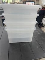 Four storage containers one lid