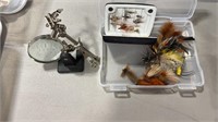 FLY TYING VICE & FLYS